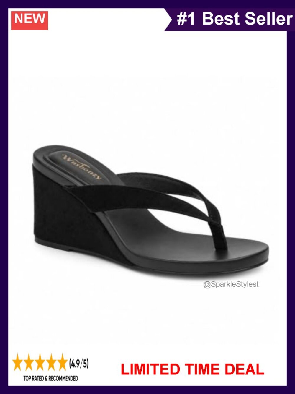 Womens 7cm Wedge Thong Sandals Platform Slide Slip On Summer Casual Chic Retro